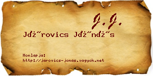 Járovics Jónás névjegykártya